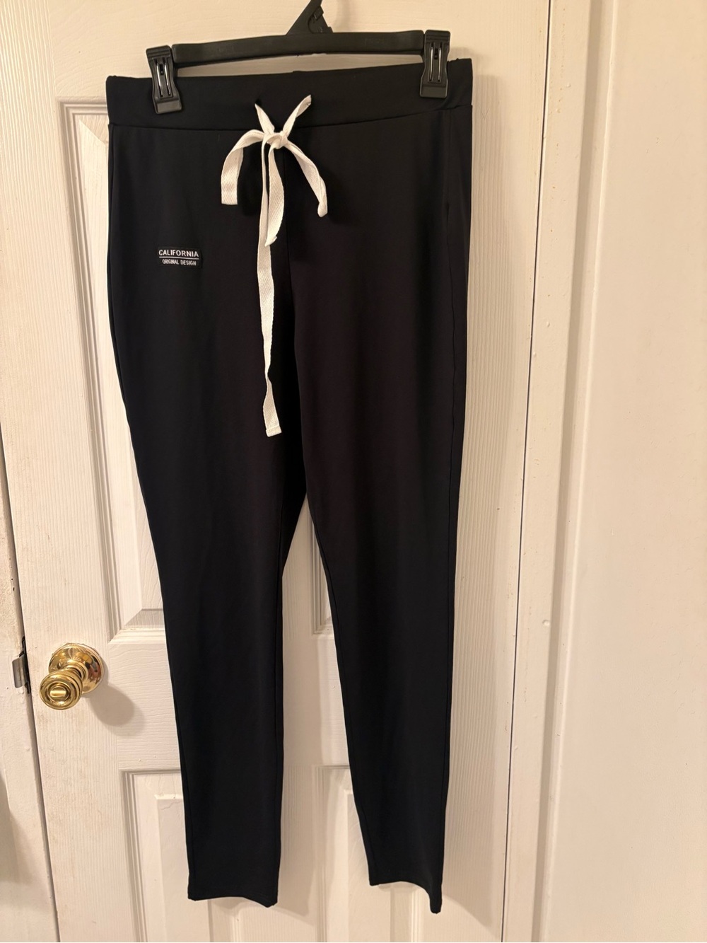 SHEIN Black Jogger Sweatpants with White Drawstring